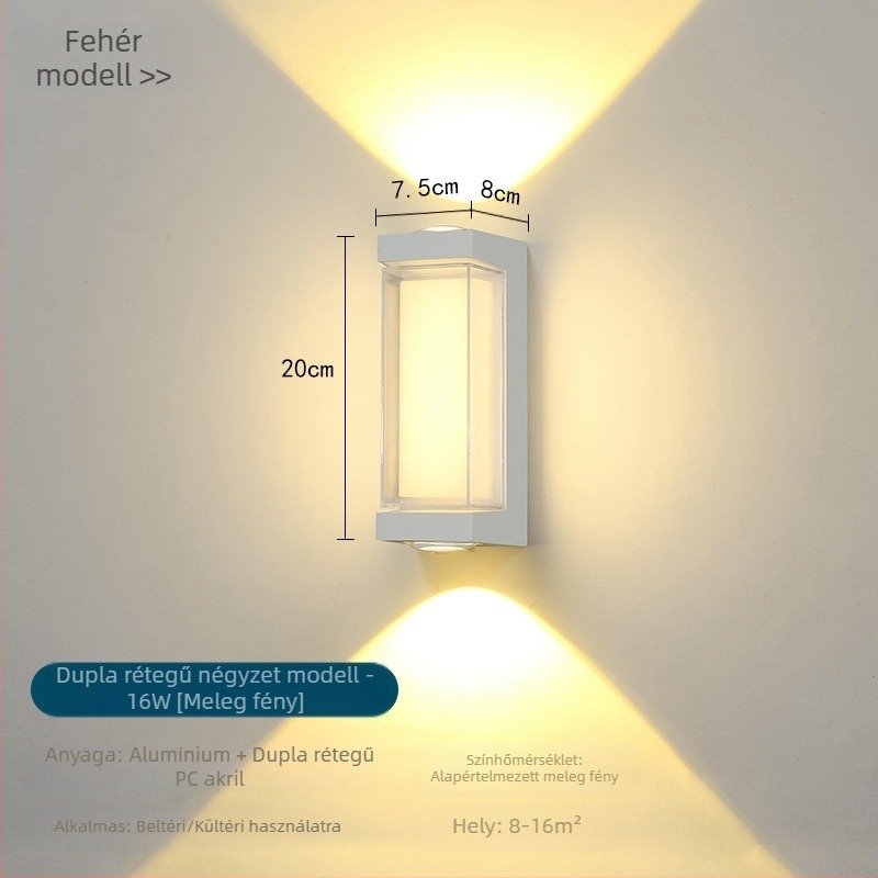Kültéri LED fali lámpa — vízálló, modern kínai stílus, villa, udvar, folyosó és erkély számára.