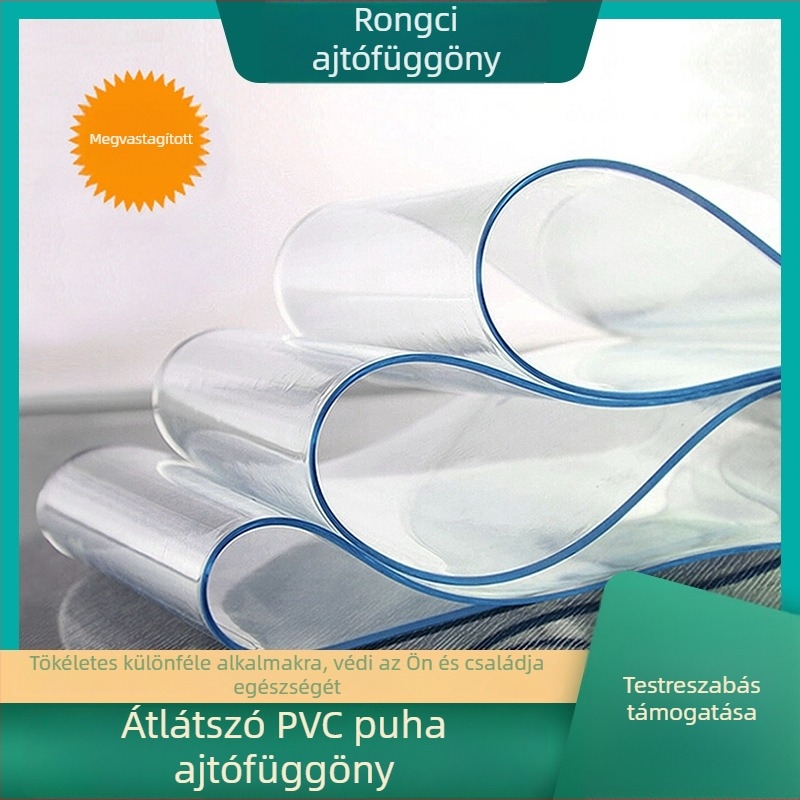 Átlátszó PVC ajtófüggöny, védőszélvédő válaszfal növény- és virágmintával, szúnyogmentes, kereskedelmi helyiségek, fürdőszoba és erkély