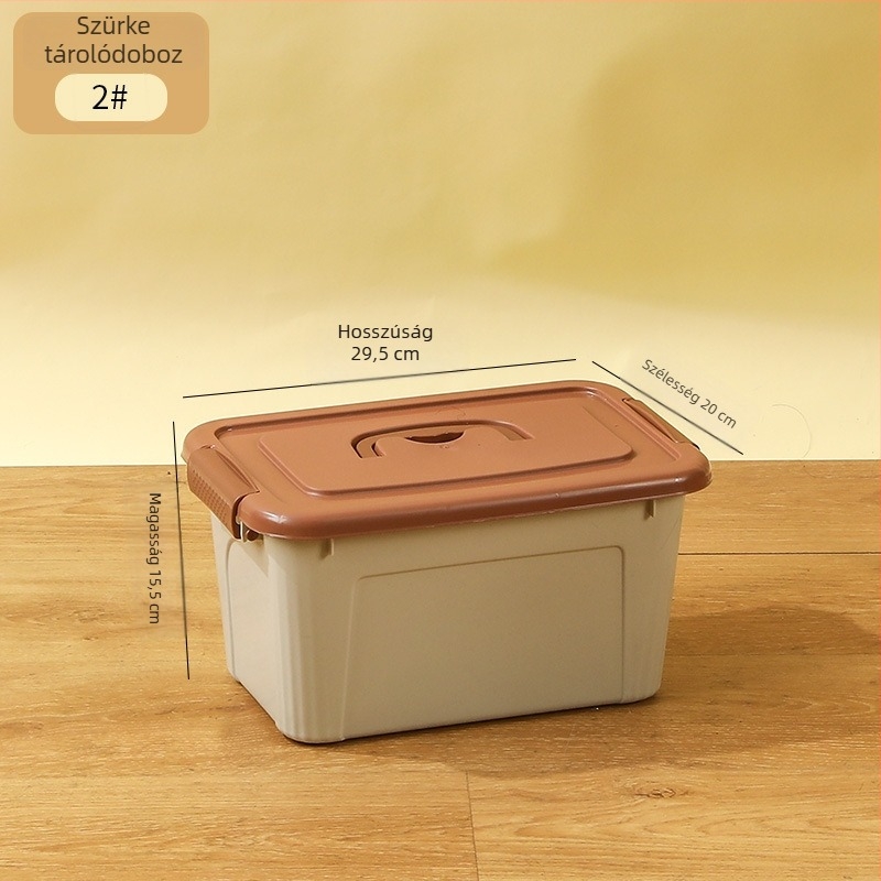 PP tárolóbox fogantyúval, erős kivitelben, ruhák és egyéb holmik tárolására, porálló, modern minimalist stílus
