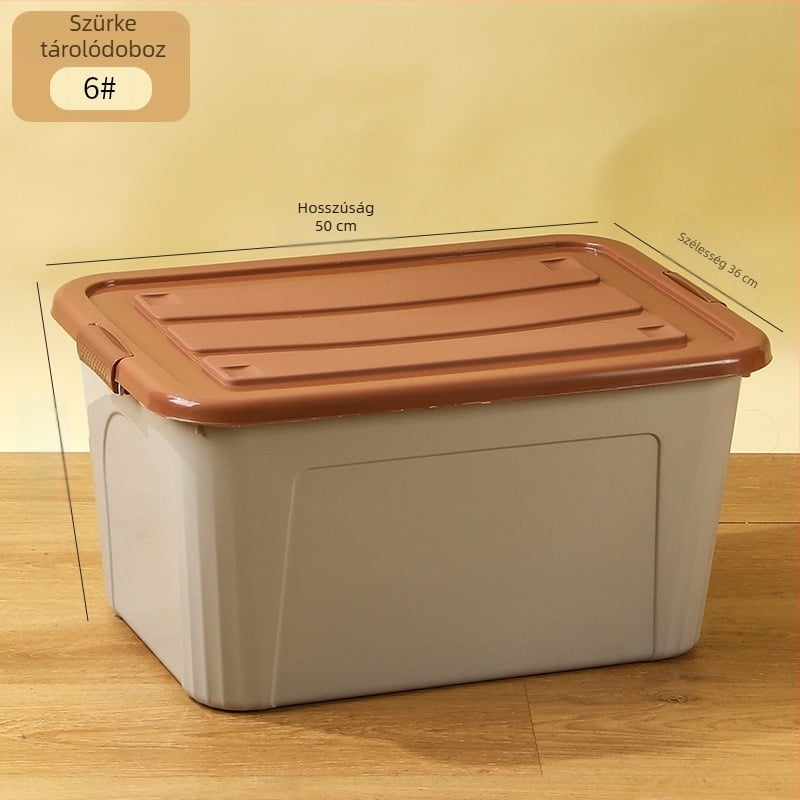 PP tárolóbox fogantyúval, erős kivitelben, ruhák és egyéb holmik tárolására, porálló, modern minimalist stílus