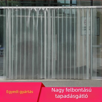 Áttetsző PVC ajtófüggöny belső válaszfalhoz, szélvédő és hőszigetelő kereskedelmi helyiségekhez