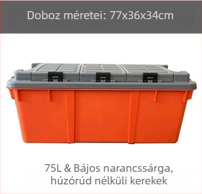 Háromfedeles műanyag tároló doboz autóba, univerzális, többfunkciós szervező a csomagtartóhoz