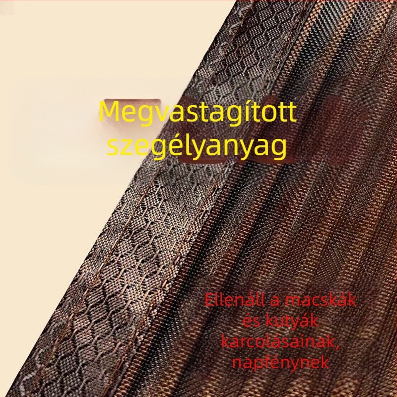 Ajtófüggöny mágneses élvédő szalag hálószövettel és gyémánt rács mintával