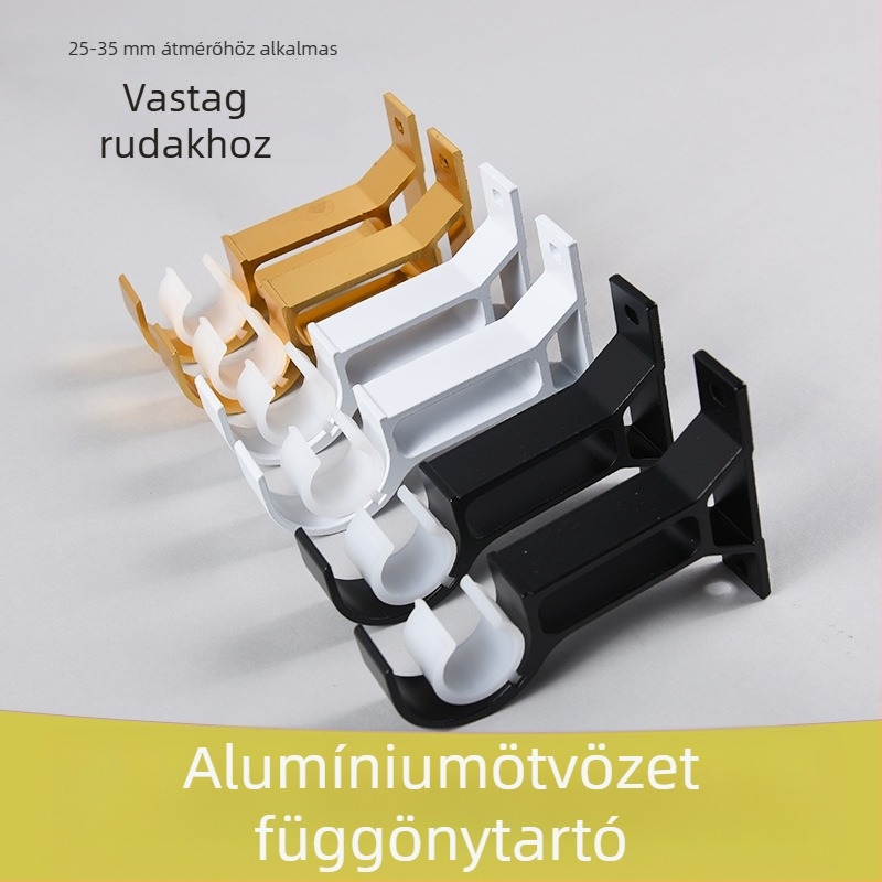 Nagykereskedelmi alumínium ötvözetű függönyrúdbázis, dupla tartóval és oldalsó szereléshez, Római rúd támogatás – függöny kiegészítők