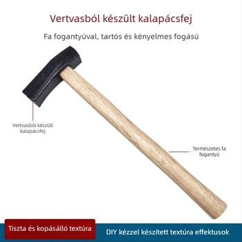 DIY textúrás kalapács fémmunkákhoz – négyszögletes kalapács az üregek, csíkok és hullámok textúrájának létrehozásához arany- és ezüst gyűrűkön és karkötőkön
