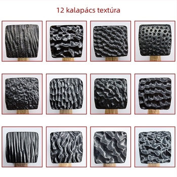 DIY textúrás kalapács fémmunkákhoz – négyszögletes kalapács az üregek, csíkok és hullámok textúrájának létrehozásához arany- és ezüst gyűrűkön és karkötőkön
