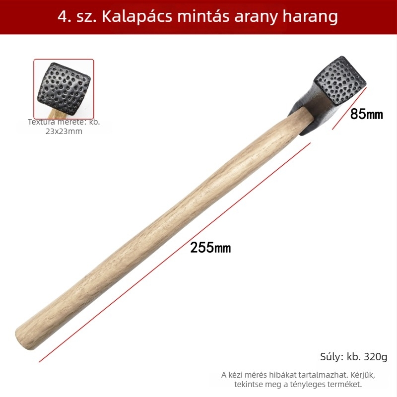 DIY textúrás kalapács fémmunkákhoz – négyszögletes kalapács az üregek, csíkok és hullámok textúrájának létrehozásához arany- és ezüst gyűrűkön és karkötőkön