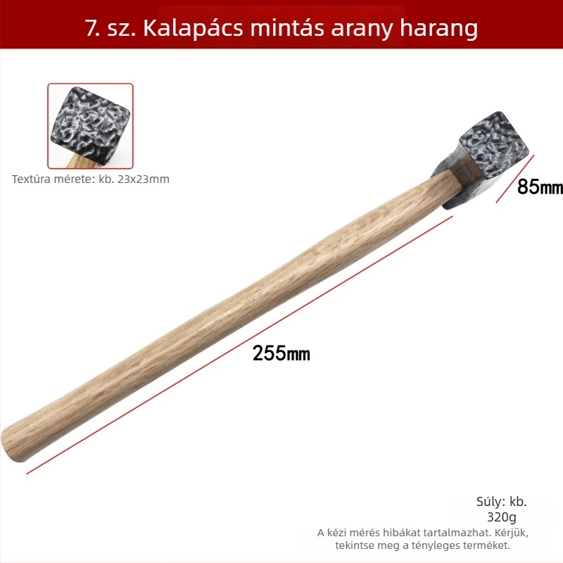 DIY textúrás kalapács fémmunkákhoz – négyszögletes kalapács az üregek, csíkok és hullámok textúrájának létrehozásához arany- és ezüst gyűrűkön és karkötőkön