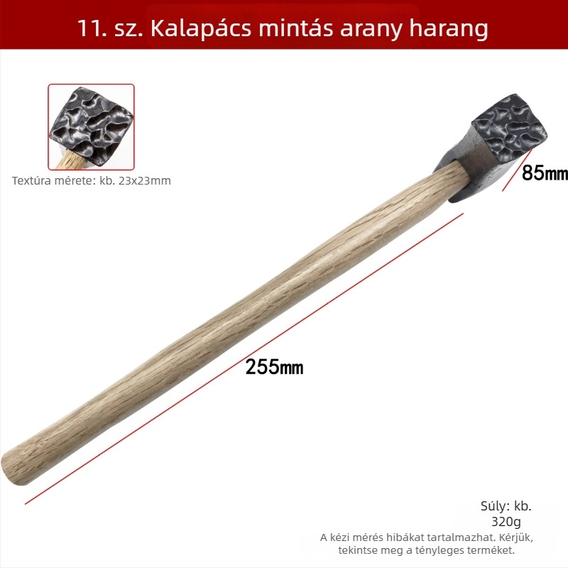 DIY textúrás kalapács fémmunkákhoz – négyszögletes kalapács az üregek, csíkok és hullámok textúrájának létrehozásához arany- és ezüst gyűrűkön és karkötőkön