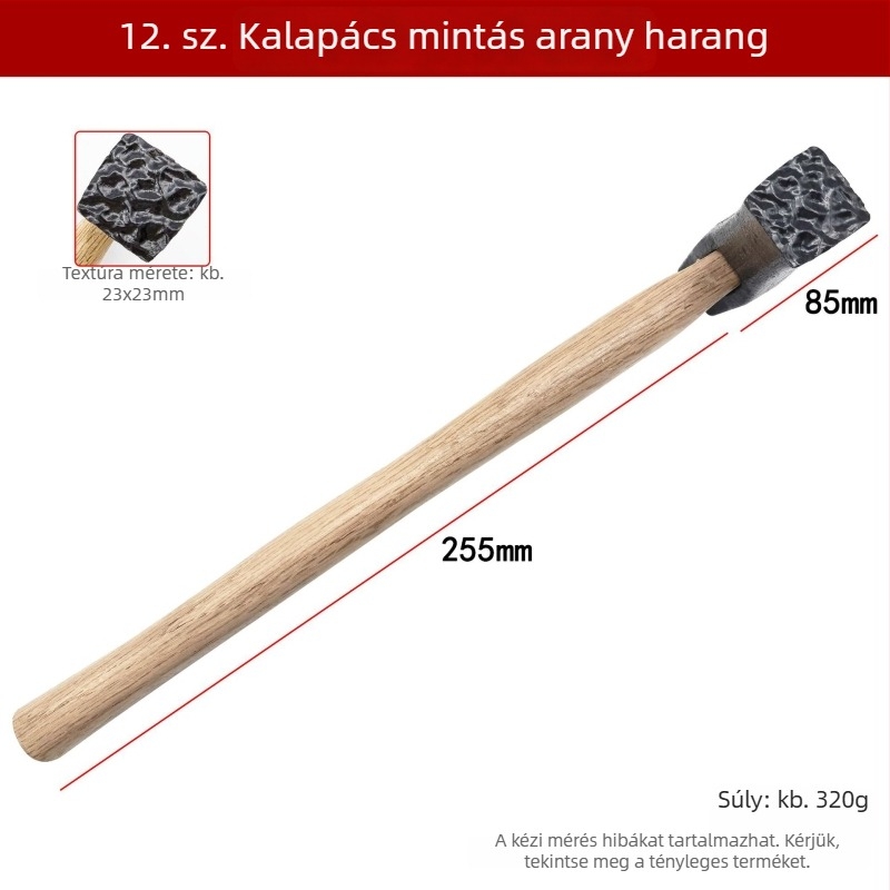 DIY textúrás kalapács fémmunkákhoz – négyszögletes kalapács az üregek, csíkok és hullámok textúrájának létrehozásához arany- és ezüst gyűrűkön és karkötőkön