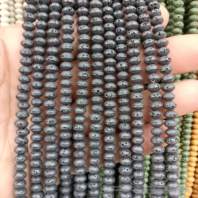 DIY ékszerkészítéshez természetes kőgyöngyök keveréke — vulkanikus kő abakusz gyöngyök és több színű, laza gyöngyök (8 mm)