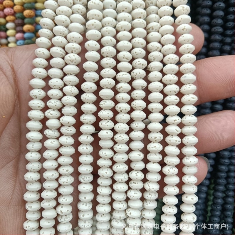 DIY ékszerkészítéshez természetes kőgyöngyök keveréke — vulkanikus kő abakusz gyöngyök és több színű, laza gyöngyök (8 mm)