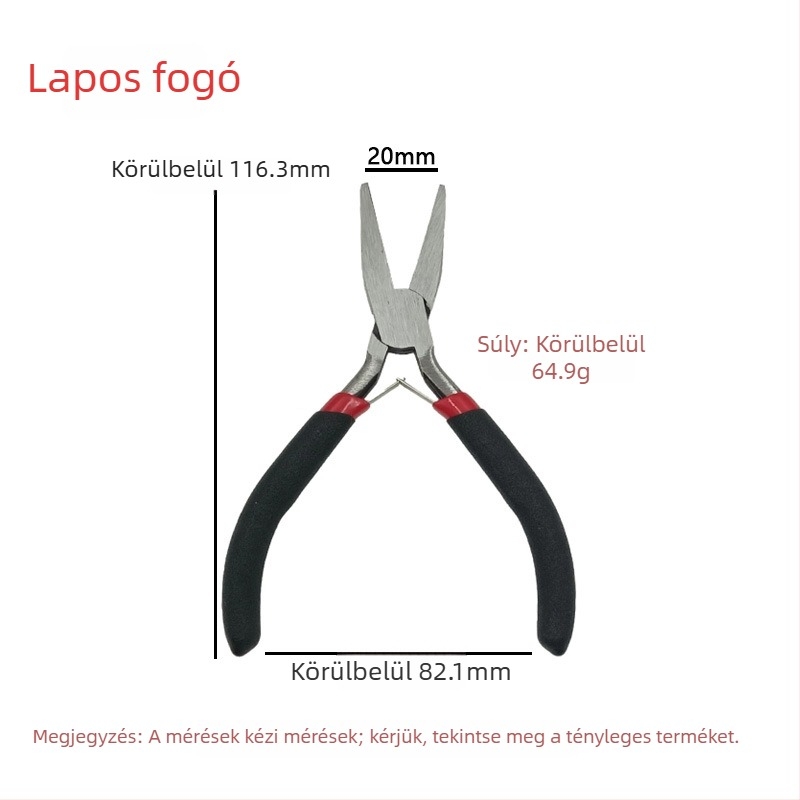 4,5 hüvelykes mini csipesz készlet: fogas orrcsipeszek, kézzel készített kis laposorrú csipeszek, ékszerész csipeszek, hosszított fogatlan orrcsipesz