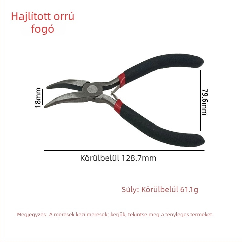 4,5 hüvelykes mini csipesz készlet: fogas orrcsipeszek, kézzel készített kis laposorrú csipeszek, ékszerész csipeszek, hosszított fogatlan orrcsipesz