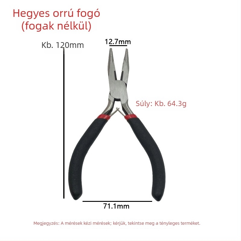 4,5 hüvelykes mini csipesz készlet: fogas orrcsipeszek, kézzel készített kis laposorrú csipeszek, ékszerész csipeszek, hosszított fogatlan orrcsipesz