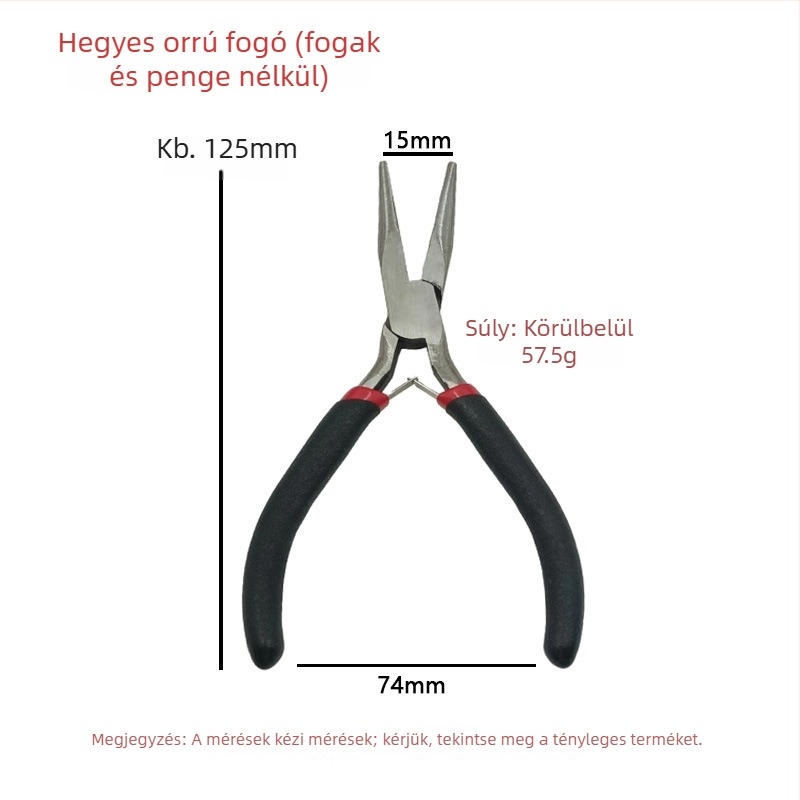 4,5 hüvelykes mini csipesz készlet: fogas orrcsipeszek, kézzel készített kis laposorrú csipeszek, ékszerész csipeszek, hosszított fogatlan orrcsipesz