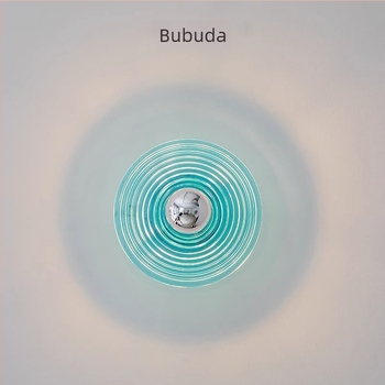 Üvegfalú lámpa víz-hullámmintázattal, Bauhaus-stílusú retro dizájn, előcsarnokba, folyosóra vagy az ágynál.