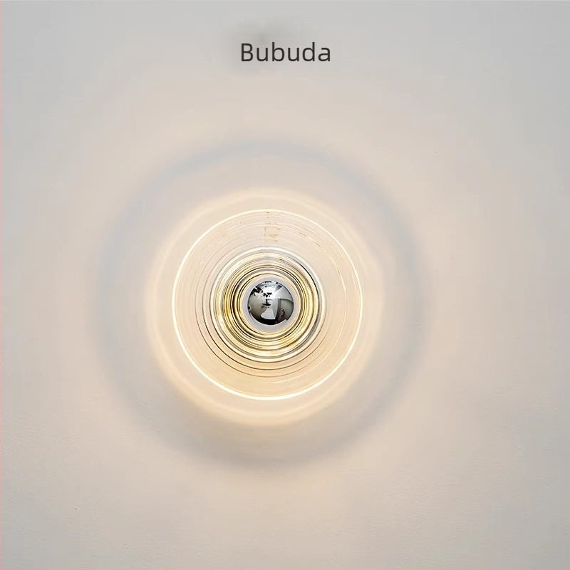 Üvegfalú lámpa víz-hullámmintázattal, Bauhaus-stílusú retro dizájn, előcsarnokba, folyosóra vagy az ágynál.