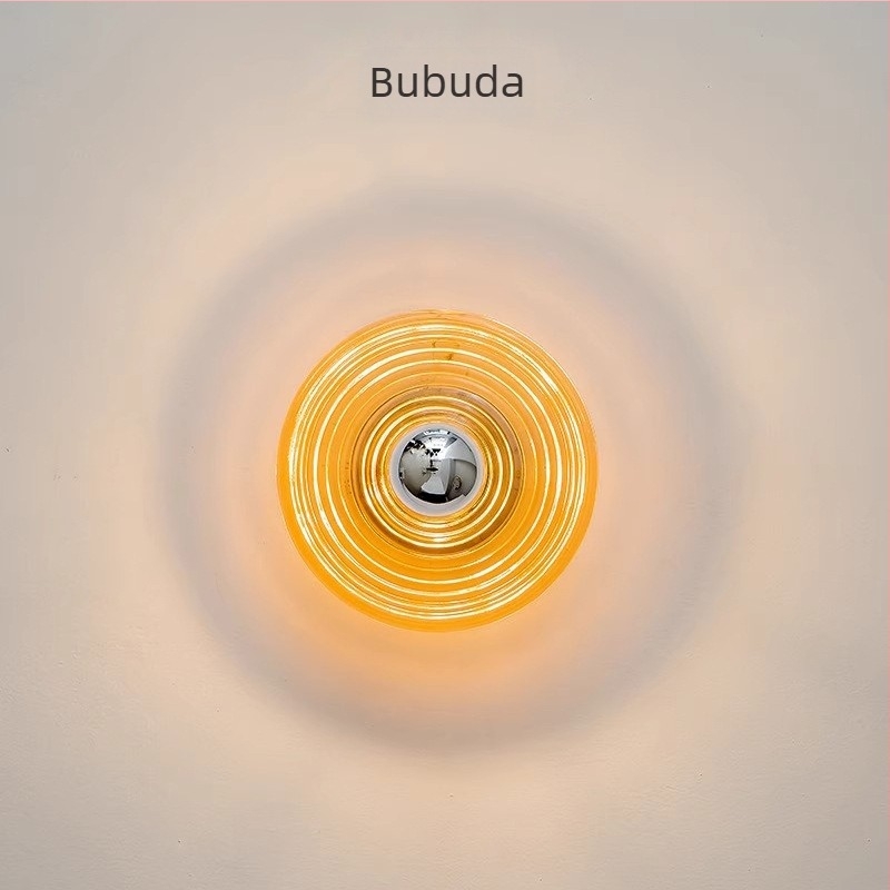 Üvegfalú lámpa víz-hullámmintázattal, Bauhaus-stílusú retro dizájn, előcsarnokba, folyosóra vagy az ágynál.