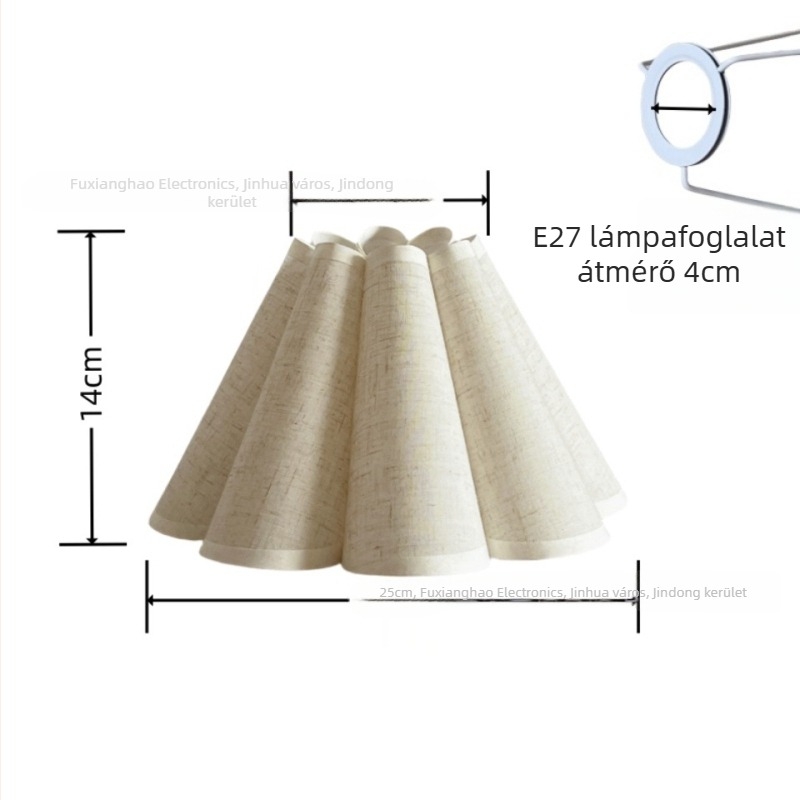 KD petál alakú textil lámpabúra, leválasztható, asztali lámpához, csillárhoz és hálószobai világításhoz