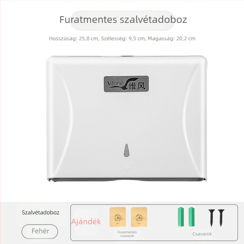 Falihoz szerelhető vízálló papírtartó doboz fürdőszobába és konyhába