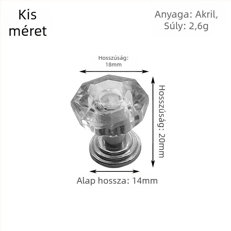 Átlátszó akril fogantyú szekrényhez, ruhásszekrényhez és fiókhoz