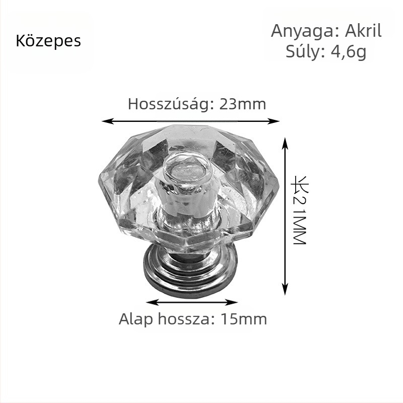 Átlátszó akril fogantyú szekrényhez, ruhásszekrényhez és fiókhoz