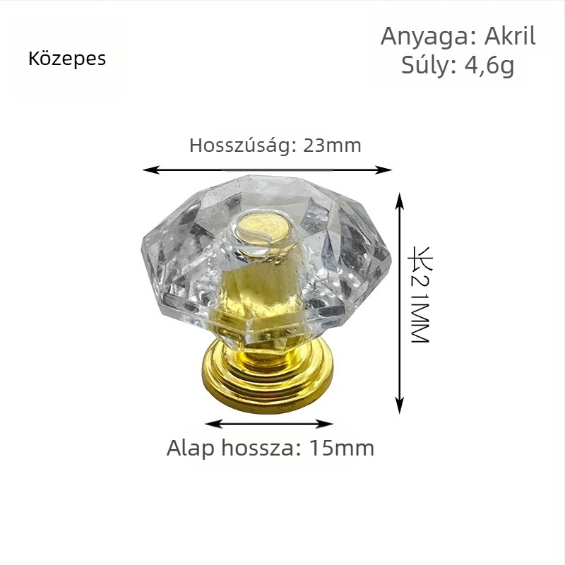 Átlátszó akril fogantyú szekrényhez, ruhásszekrényhez és fiókhoz