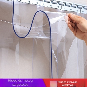 PVC puha ajtófüggöny, átlátszó válaszfal klímaberendezéshez, mágneses, hőszigetelő, beltér/kültér használatra