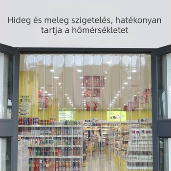 PVC puha ajtófüggöny, átlátszó válaszfal klímaberendezéshez, mágneses, hőszigetelő, beltér/kültér használatra