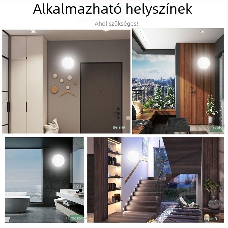 LED IP54 falikar, belső használatra, nagy fényerő – lépcsőházhoz, folyosóhoz és erkélyhez, modern minimalista dizájn