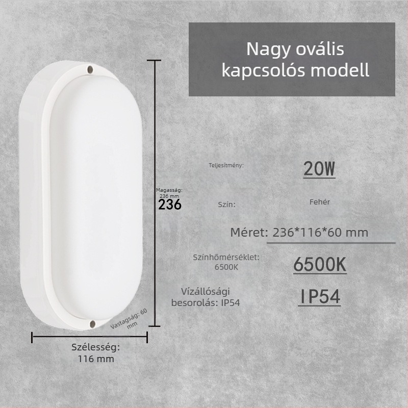 LED IP54 falikar, belső használatra, nagy fényerő – lépcsőházhoz, folyosóhoz és erkélyhez, modern minimalista dizájn