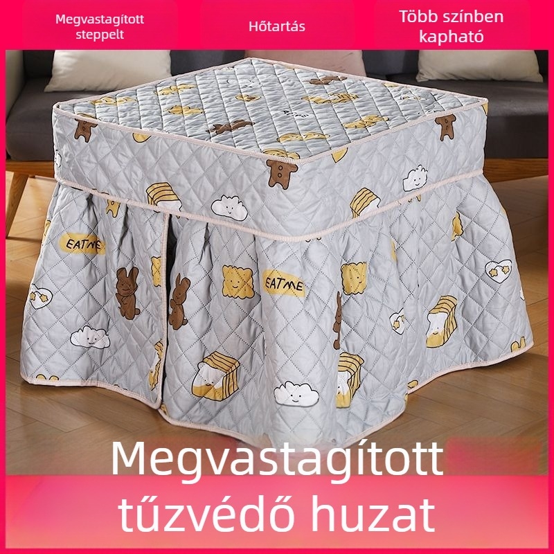 Négyzet alakú, vastag védőhuzat fűtőasztalhoz, otthoni használatra – univerzális huzat elektromos kávéasztalhoz és mahjong géphez