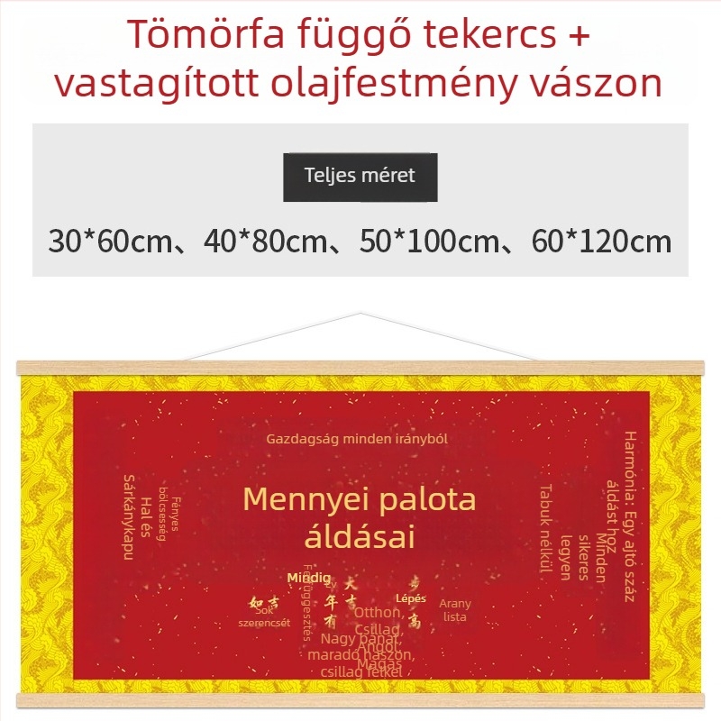 Mennyei Áldás – vízszintes vászon falikép tömörfa kerettel, nappaliba és előszobába