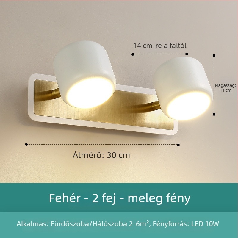 Skandináv modern, minimalist, személyre szabott LED fali lámpa sminkasztalhoz és a fürdőszobai tükör elé – előre világító fény a tükör előtt