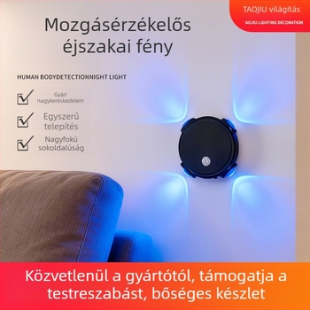 Cat-Eye mozgásérzékelős falikar mágneses rögzítéssel, USB töltésű, színes éjszakai fény