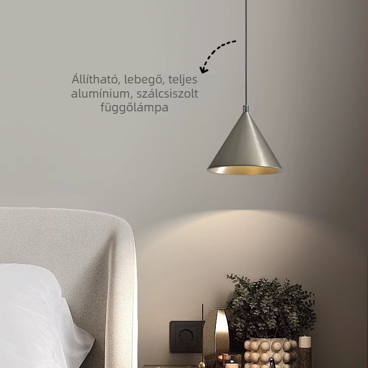olasz minimalistista falikar hálószobába és folyosóra, konus geometriai dizájnnal — designer darab, luxus fali világítás