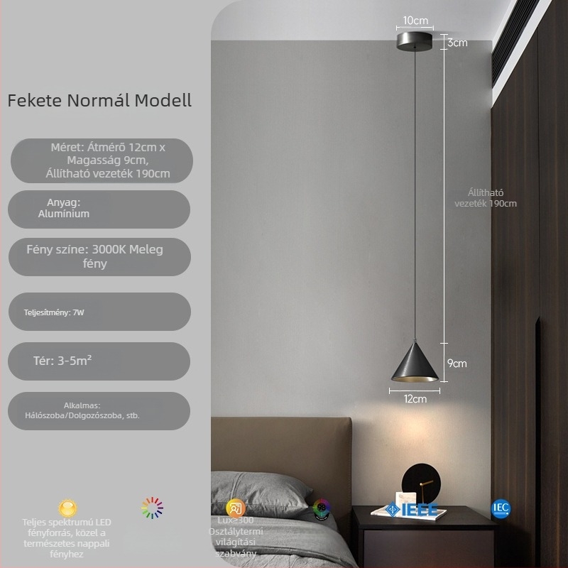 olasz minimalistista falikar hálószobába és folyosóra, konus geometriai dizájnnal — designer darab, luxus fali világítás