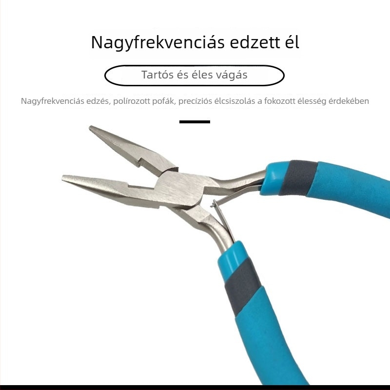 Nikkel bevonat ékszerkészítő eszközkészlet hosszú orrú fogókkal karperecekhez és nyakláncokhoz, anti-sztatikus, nyitott gyűrűkkel