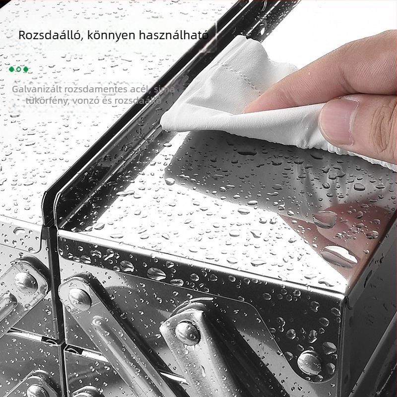Háromrétegű összecsukható rozsdamentes acél szerszámtároló doboz háztartási és autós használatra, hordozható tároló doboz, multifunkcionális.