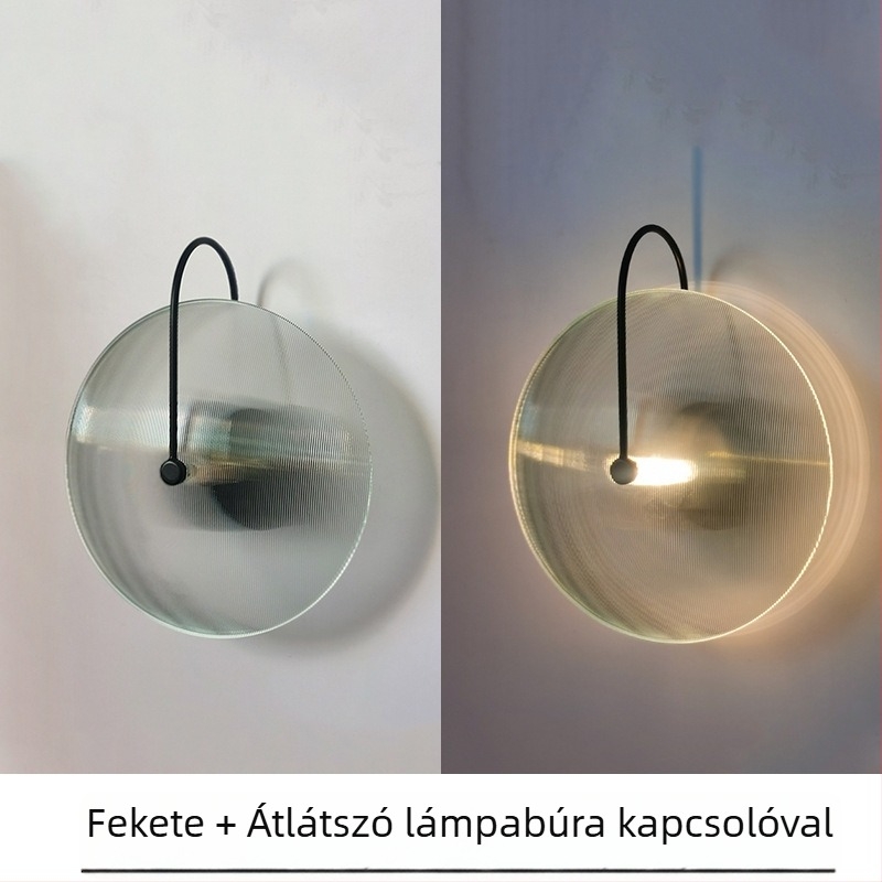Posztmodern falikar művészi dizájnnal a nappaliba és a hálószobába, skandináv kör alakú üveg árnyékolóval, folyosó világítás