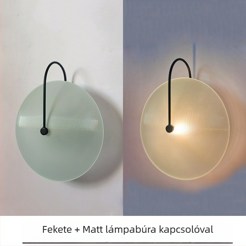 Posztmodern falikar művészi dizájnnal a nappaliba és a hálószobába, skandináv kör alakú üveg árnyékolóval, folyosó világítás