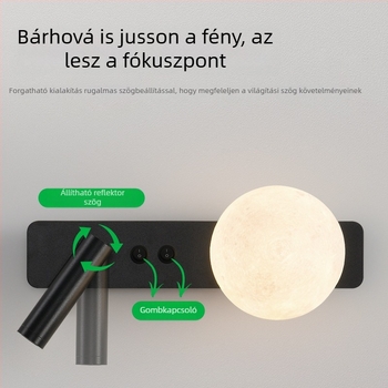 Grand View Garden hálószoba fali lámpa olvasáshoz az ágynál - modern, minimalist stílus, holdfény ihlette világítás, spot, 486L