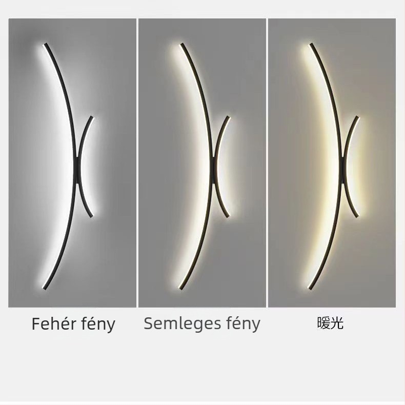 Hold alakú falikar, modern minimalistikus design, hálószoba éjjeli lámpa, nappaliba és folyosóra