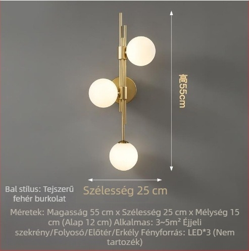 Hálószobai falikar krém színű, francia retro stílusú, skandináv minimalist design, nappali TV-háttérhez