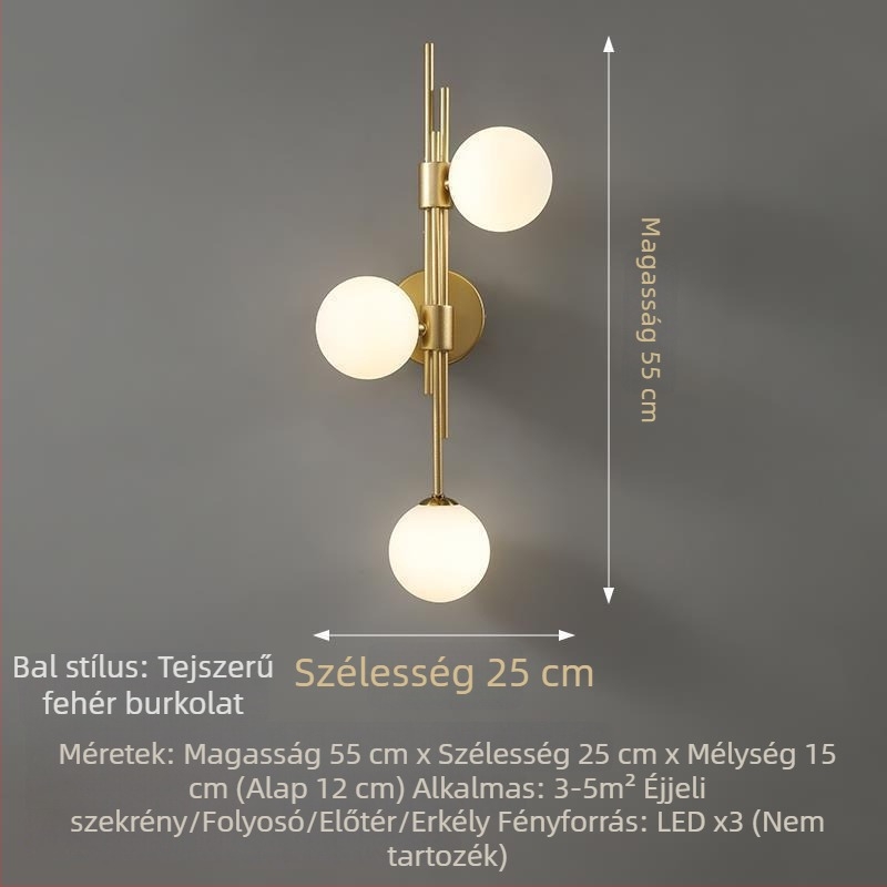 Hálószobai falikar krém színű, francia retro stílusú, skandináv minimalist design, nappali TV-háttérhez
