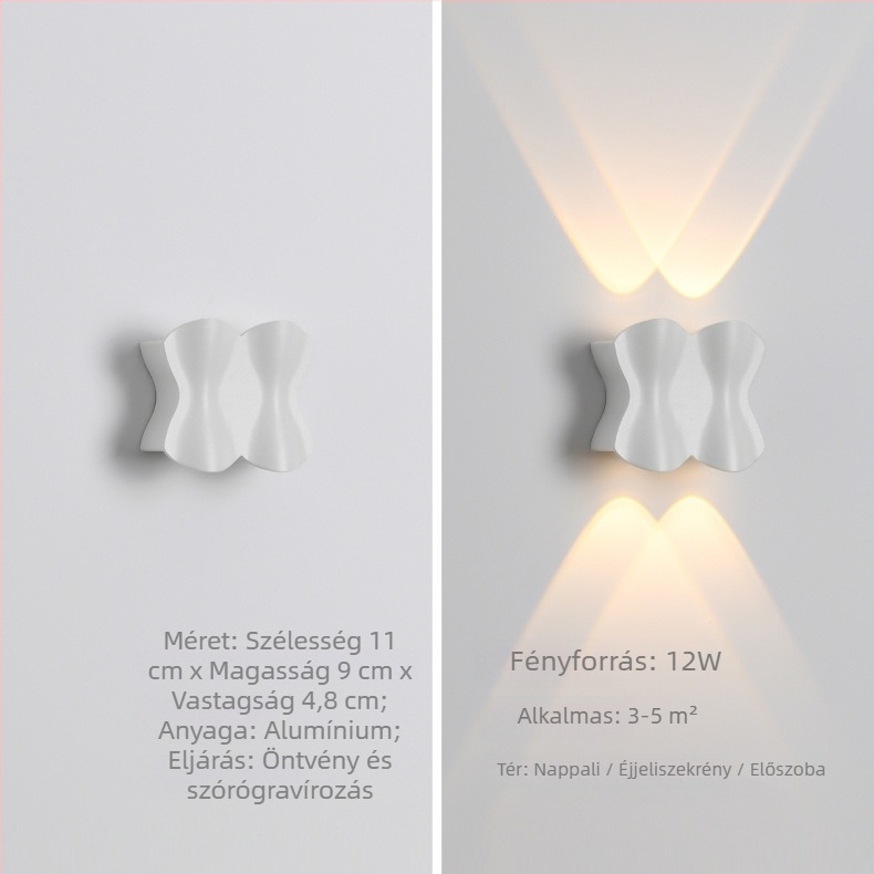 Kültéri falikar, vízálló, dekoratív falfény a kerthez és a teraszhoz