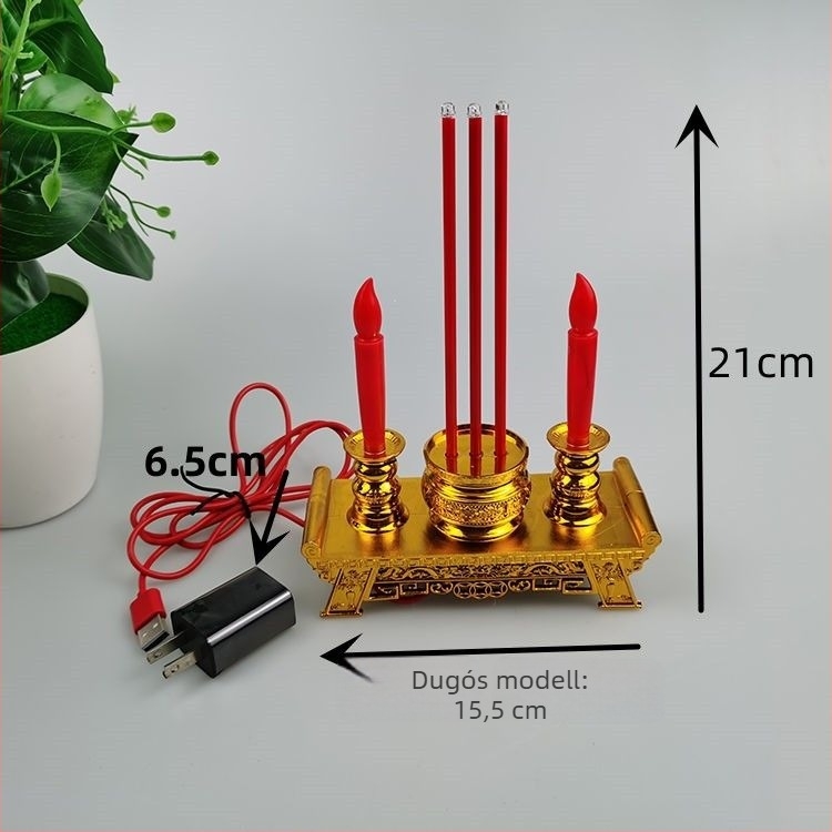 Füstmentes LED elektronikus gyertya Buddha imádatához, elektronikus tömjénégő, szív alakú gyertyatartó, otthoni dekoráció