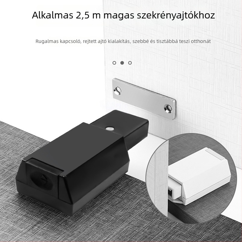 Masszív ajtóvisszacsapó — nyomógombos automata rejtett ajtózár gardró Bokhoz, mágneses zár