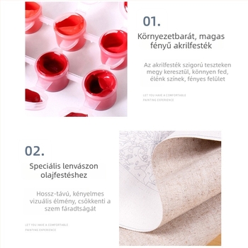 DIY digitális olajfestmény – kézzel festett színes tájkép, dekoratív festmény 6178 Otthon Harmónia